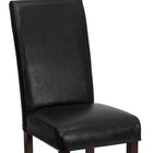 Flash Furniture Black LeatherSoft Parsons Chairs-Mahogany Frame Finish