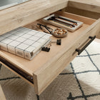 Sauder 58"W Pacific View L-Desk - Prime Oak- Prime Oak® finish