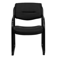 Flash Furniture Black Leather Executive Side Reception Chair with Sled Base-Executive Guest Chair