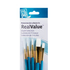 Princeton RealValue Synthetic White Taklon Set - 5 Pack (PR9174)-Includes Round 000, 2, and 4, and Flat 2 and 6