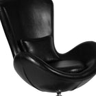 Flash Furniture Egg Series Black Leather Side Reception Chair-Lumbar Pillow