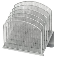 Staples Metal Mesh Letter Holder - 5-Slots - Silver-Letter holder with 5-slots to keep your mail and envelopes organized and in one place