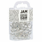 JAM Paper Colorful Push Pins - Round Head Map Thumb Tacks - Clear - 100 Pack-Quantity: 100 Push Pins