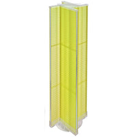 Azar Displays 13.5"W x 60"H 4-Sided Pinwheel Pegboard Display with Revolving Base, Translucent Yellow (700460-YEL)-Includes four panels & Acrylic Sign Holder strip and stands on a 23" revolving base