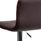 Flash Furniture Contemporary Brown Vinyl Adjustable Height Barstool with Horizontal Stitch Back & Chrome Base-CA117 Fire Retardant Foam