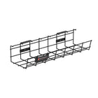 ShoppingAll Under Desk Cable Management Mesh Tray - Black-Wide & Spacious Rack: Enjoy peace of mind with our 4.7 x 16.5 inch (120mm x 420mm) storage space that keeps cables and power strips out of sight for a clutter-free workspace