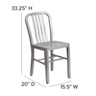 Flash Furniture Silver Metal Indoor-Outdoor Chair-Designed for Commercial and Residential Use
