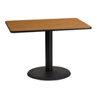 Flash Furniture 30'' x 42'' Rectangular Laminate Table Top, Natural with 24'' Round Table-Height Base (XUNT3042TR24)-Hospitality Table