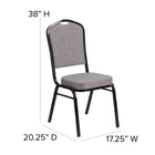 Flash Furniture HERCULES Series Crown Back Stacking Banquet Chair in Grey Fabric - Black Frame-2.5'' Thick Seat Cushion