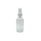 Wamaco 2oz Glass Bottle with White Cap Pump Spray, Clear, 12 Pack-2 oz