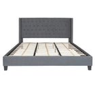 Flash Furniture Riverdale King Size Tufted Upholstered Platform Bed - Dark Grey Fabric-Platform Bed