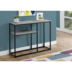 Monarch Specialties 3514 Accent Table - 42"L/Grey/Black Metal Hall Console-Spacious table top with lower half shelf for additional storage