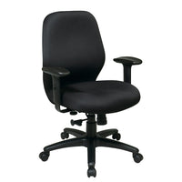 Work Smart Mid Back 2-to-1 synchro Tilt Chair with 2 -Way Adjustable Soft padded Arms-Thick Padded Contour Seat and Back with Built-in Lumbar Support