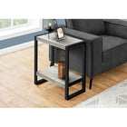 Monarch Specialties 2857 Accent Table - Grey Reclaimed Wood-Look/Black Metal-Product dimensions:  23.75" H x 23.75" L x 12" W
