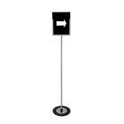 Futech Letter Size Floor Sign Holder 8-1/2"W x 11"H - Stainless Steel-Image size: 8-1/2"W x 11"H, Total 52-1/2"H
