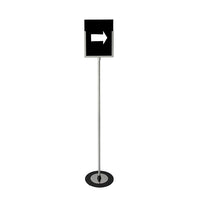 Futech Letter Size Floor Sign Holder 8-1/2"W x 11"H - Stainless Steel-Image size: 8-1/2"W x 11"H, Total 52-1/2"H
