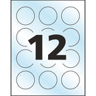 Avery Clear Laser/Inkjet Glossy Print-to-the-Edge Round Labels, Permanent, 2" Diameter, 96 Pack (22815)-Permanent, Round label