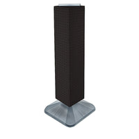 Azar Displays 40" x 8" x 8" Standard 4-Sided Interlocking Pegboard Display Tower, Black (703387-BLK)-Revolves on a weighted base