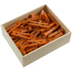 JAM Paper Wood Clothing Pin Clips, Medium, 1 1/8, Orange, 3 Packs of 50, 150 Total (230729145g)-Wood Clothes Pins : Medium (Mini) Clips
