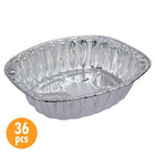 Luciano Aluminum Foil Oval Shaped Deep Roast Pan, 14 x 11 inches, Silver, 36 Pieces-Packaging: total of 36 pieces