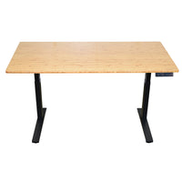 Uncaged Ergonomics 48" RISE-UP Electric Height Adjustable Desk - Natural Bamboo/Black-Sit/stand desk