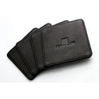 Ashlin Goldberg Square Coasters, Black, 4 Pack-Felt base to protect desk or table.