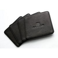 Ashlin Goldberg Square Coasters, Black, 4 Pack-Felt base to protect desk or table.