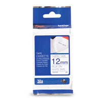 Brother Genuine TZeFA3 Navy on White Fabric Iron-on 12 mm Tape for P-touch Label Makers-Navy on white fabric iron-on 12 mm tape for use with Brother P-touch label makers 