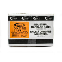 Eco II Garbage Bags - 56" x 60" - Extra Strong - Black - Rolls - 50 Pack-56" x 60"