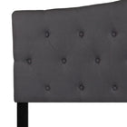 Flash Furniture Cambridge Tufted Upholstered Queen Size Headboard - Dark Grey Fabric-Button Tufted with Diamond Pattern Stitching