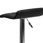 Flash Furniture Contemporary Black Vinyl Adjustable Height Barstool with Quilted Wave Seat & Chrome Base-Swivel Seat