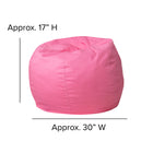 Flash Furniture Small Solid Light Pink Kids Bean Bag Chair-Spot Clean with Damp Cloth