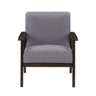 CorLiving LTS-100-C Greyson Wood Armchair in Light Grey-Solid wood frame and detailing