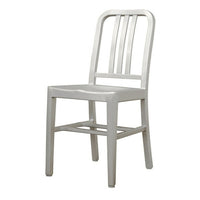 Nicer Furniture Aluminum Navy Side Chair-Curved seat, designed to accommodate long hours of use without physical strain.