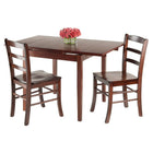 Winsome Pulman 3-Piece extension Table with 2 Ladder Back Chairs, (94352)-Dining Table Set