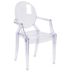 Flash Furniture Ghost Chair with Arms - Transparent Crystal-Stacks up to 7 High