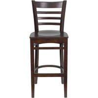 Flash Furniture HERCULES Series Ladder Back Walnut Wood Restaurant Barstool-Wood Barstool