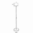 Azar Displays 5.5" x 7" Acrylic Sign Holder with Stand, Clear (300830)-Stands on adjustable metal pole that ranges in height from 24" to 45-1/4" sits on a 8" diameter metal base
