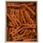 JAM Paper Wood Clothing Pin Clips, Small 7/8, Orange, 3 Packs of 50, 150 Total (230729133g)-50 pins/clips per pack