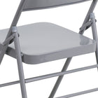 Flash Furniture HERCULES Series Triple Braced & Double-Hinged Grey Metal Folding Chair-22mm x 1.2mm Round Steel Pipe Frame