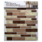 CTG Brands Multi Rectangular Tile, 10" x 10", Brown, 6 Pack-Versatile: use the peel and stick backsplash wallpaper for kitchen sink walls, bathroom backsplash, bedroom walls, laundry room, staircase, or on any other flat surfaces that are non-porous surfaces
