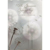Rosedale 5-1/2" x 8" With Sincere Sympathy on the Loss Of Loved One Sympathy Greeting Cards And Envelopes, 6 Pack (19938)-Printed on premium uncoated card stock