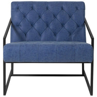 Flash Furniture HERCULES Madison Series Retro Blue LeatherSoft Tufted Lounge Chair-Transitional Style