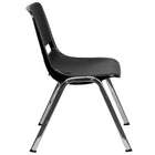 Flash Furniture HERCULES Series 440 lb. Capacity Black Ergonomic Shell Stack Chair with Chrome Frame & 14" Seat Height-Stacks up to 15 Chairs High