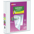 Avery Durable View Binder, 1-1/2" Sized Slant D Rings, White, (17022)-Durable View Binder with 375-Sheet capacity