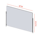 Mark Maker Rod Sneeze Guard - 42" W x 31.5" H panel 1/4" Clear Acrylic and 24" high aluminum rod set - no pass through-Made from 1/4” clear acrylic.