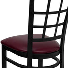 Flash Furniture HERCULES Series Black Window Back Metal Restaurant Chair - Burgundy Vinyl Seat-CA117 Fire Retardant Foam