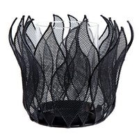 Truu Design Beautiful Lotus Iron Candle Holder, 7.75 x 8.25 inches, Black-Dimensions: 8.25"L x 6.5"H x 7.75"W