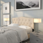 Flash Furniture Cambridge Tufted Upholstered Full Size Headboard - Beige Fabric-Headboard Size: 56.75''W x 3''D x 24''H