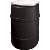 SCN Industrial Polyethylene Drums, 55 Us Gal (45 Imp. Gal.), Open Top, Black-Colour: Black